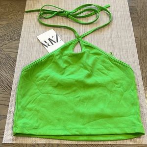 NWT Zara Green crop top SZ S